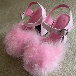 Sugar Thrillz Blushin' N' Crushin' Marabou Heels